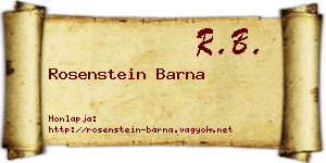 Rosenstein Barna névjegykártya